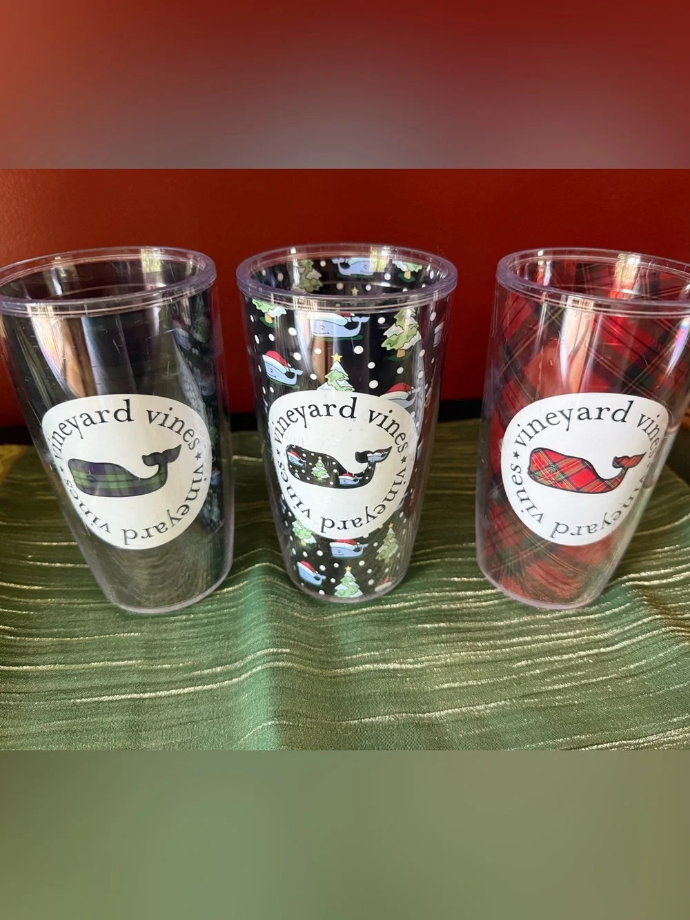 Trio of Vineyard Vines Holiday Tervis Tumblers